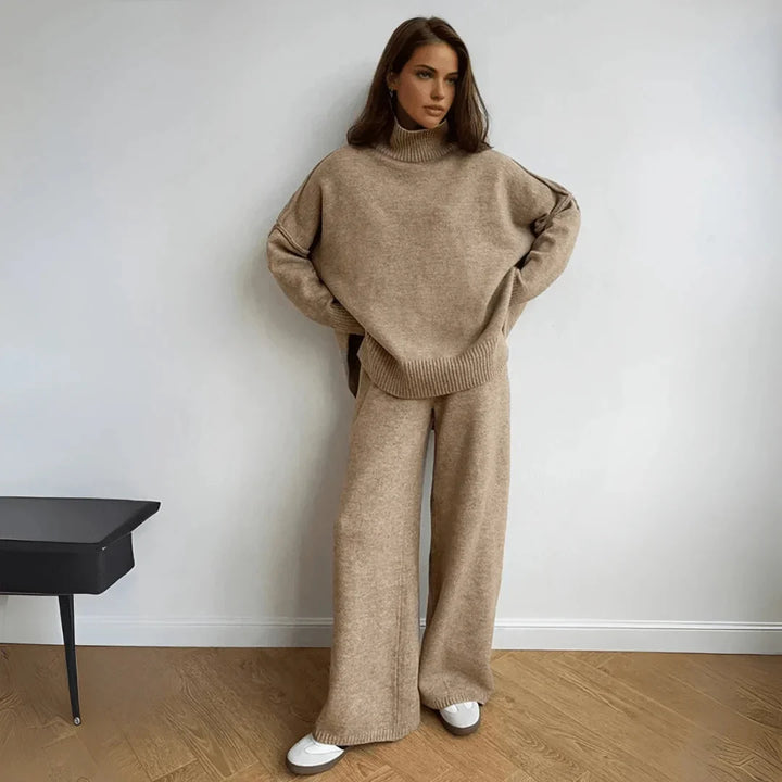 Chloé | Ensemble Tricot Femme Pull &amp; Pantalon Large