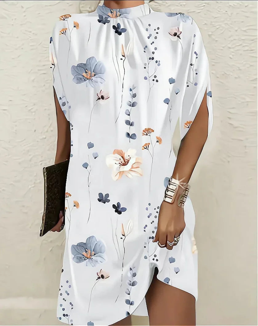Chloé | Robe de Soirée Noire Col Montant Fendue