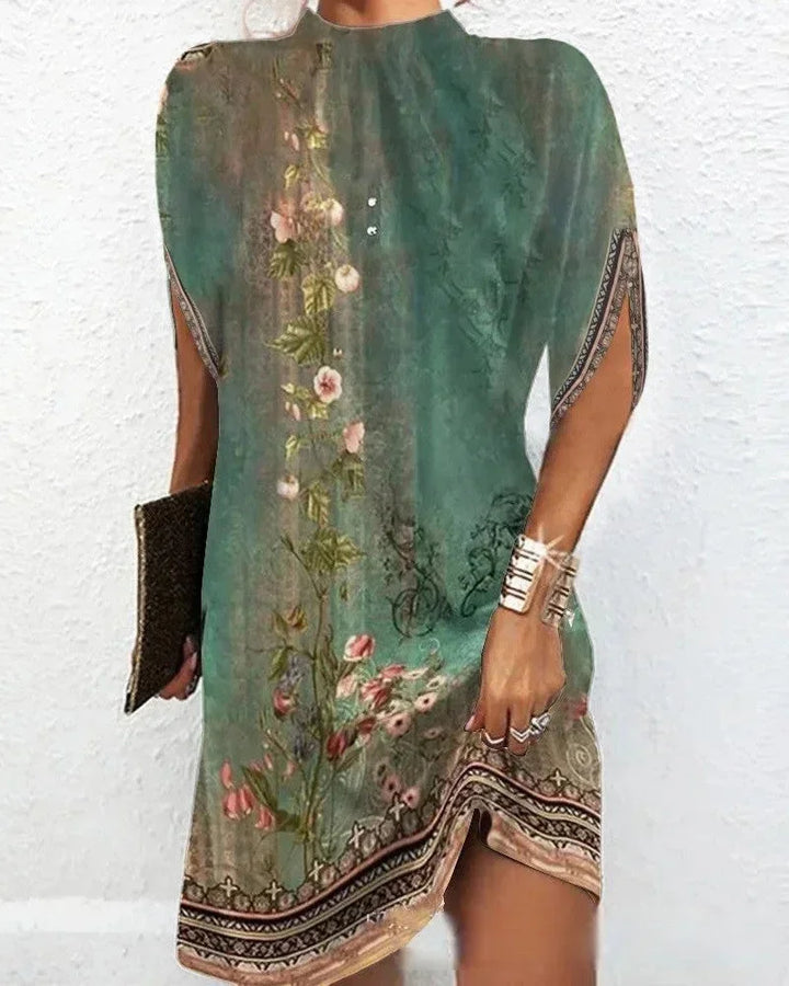 Chloé | Robe de Soirée Noire Col Montant Fendue