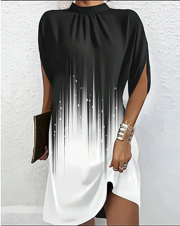 Chloé | Robe de Soirée Noire Col Montant Fendue