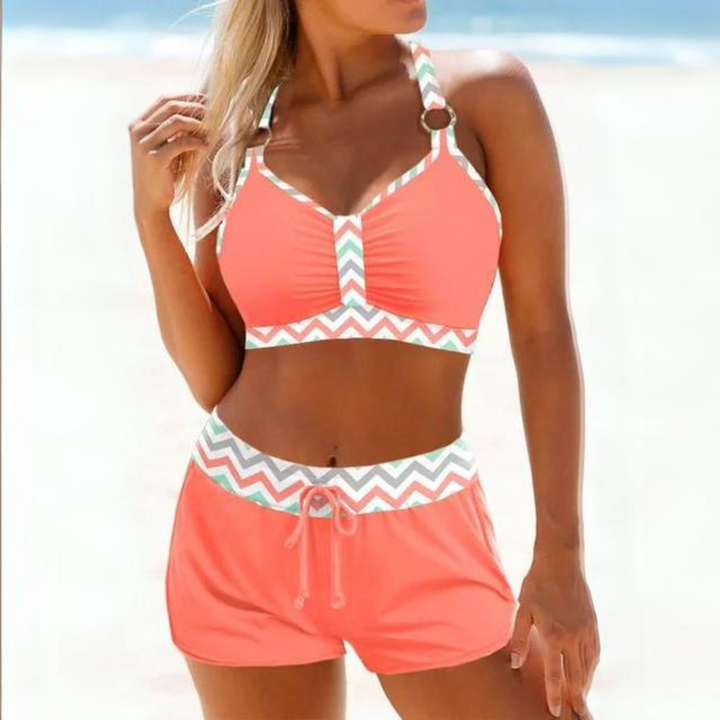 Chloé | Tankini Rayé Bleu Marine Short Femme