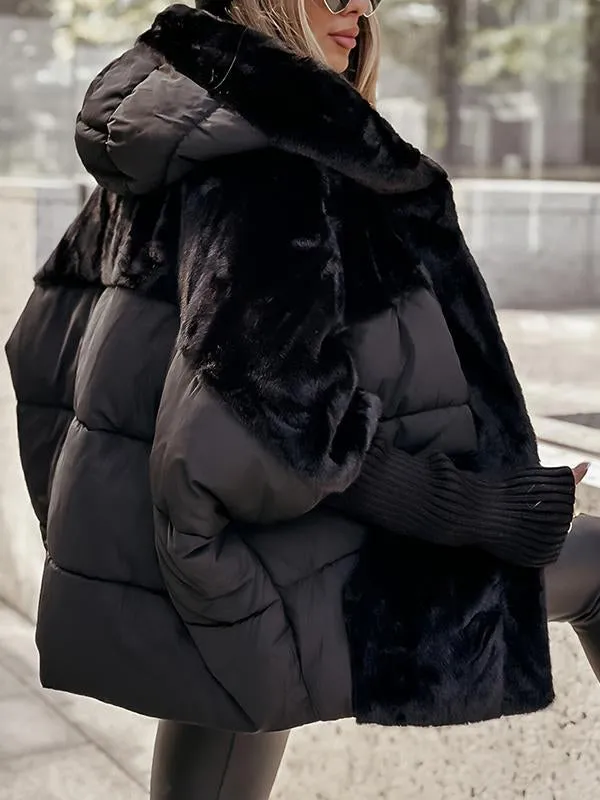 Clara | Doudoune Femme à Capuche Fausse Fourrure Zippée