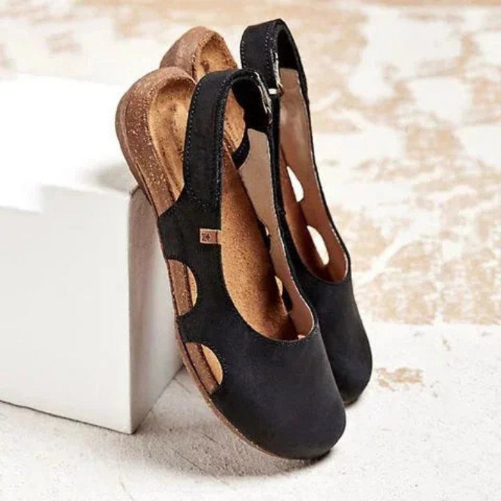 Clara | Sandales Femme Compensées Slingback Noires