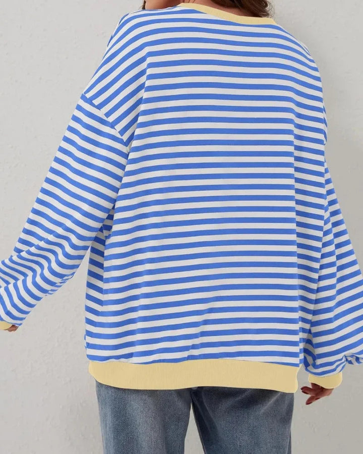 Clara | Sweat Femme Rayé Col Rond Manches Longues
