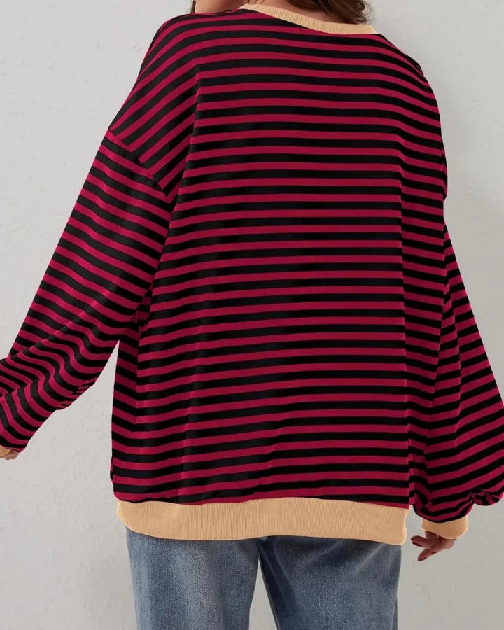 Clara | Sweat Femme Rayé Col Rond Manches Longues