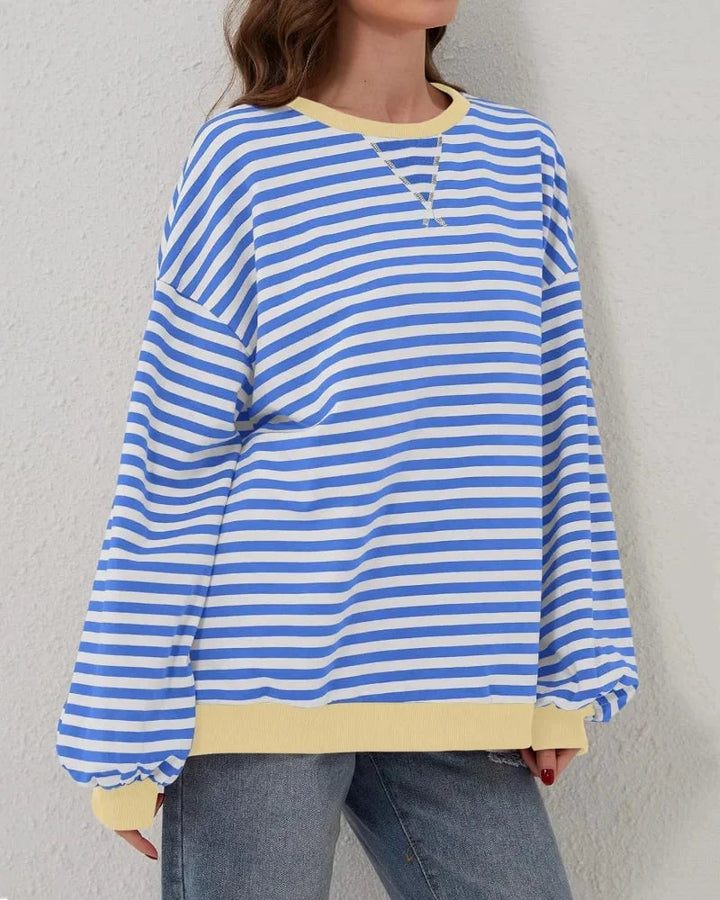 Clara | Sweat Femme Rayé Col Rond Manches Longues
