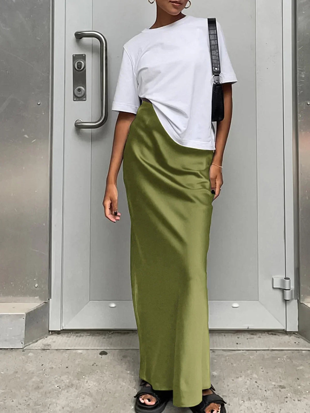 Clémence | Jupe Longue Satin Femme