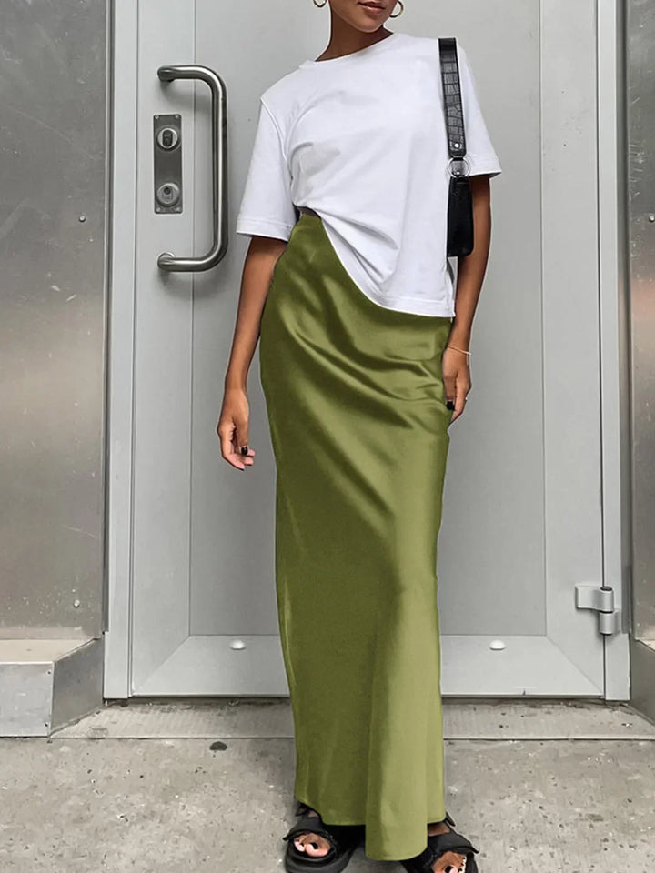 Clémence | Jupe Longue Satin Femme