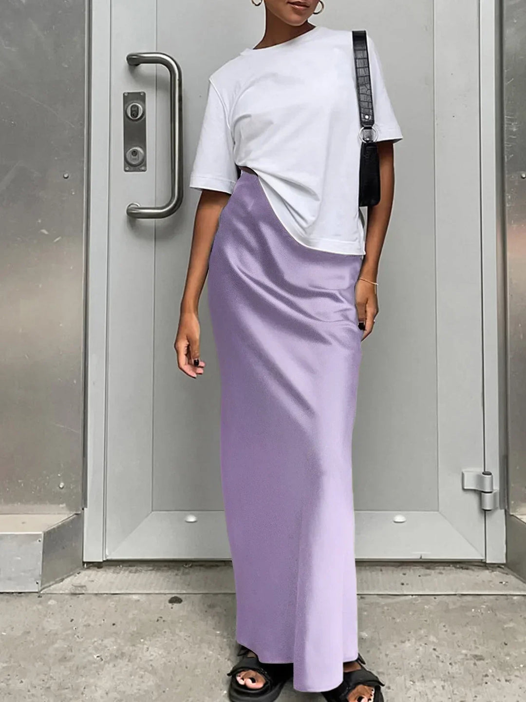 Clémence | Jupe Longue Satin Femme