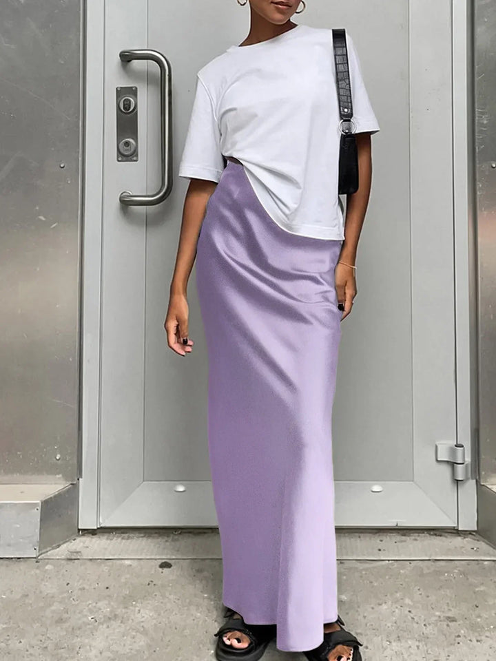 Clémence | Jupe Longue Satin Femme