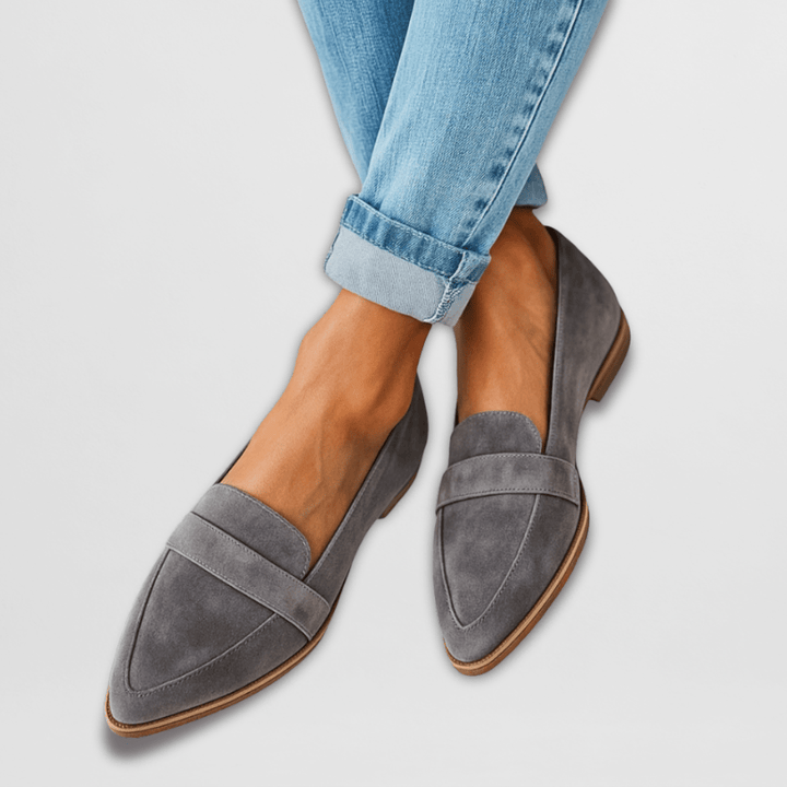Clémence | Mocassin Femme Pointu en Daim