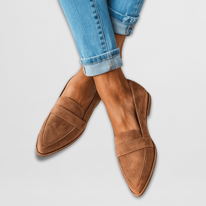 Clémence | Mocassin Femme Pointu en Daim