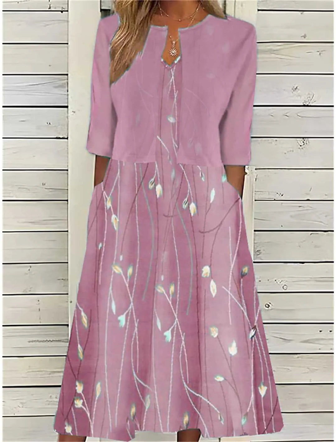 Clémence | Robe Femme Imprimée Faux Deux Pièces
