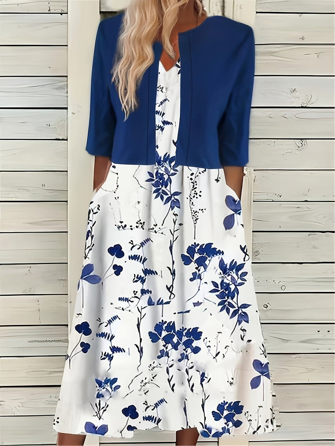 Clémence | Robe Femme Imprimée Faux Deux Pièces