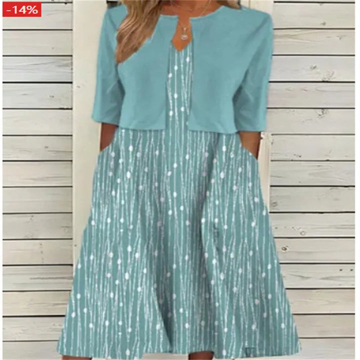 Clémence | Robe Femme Imprimée Faux Deux Pièces