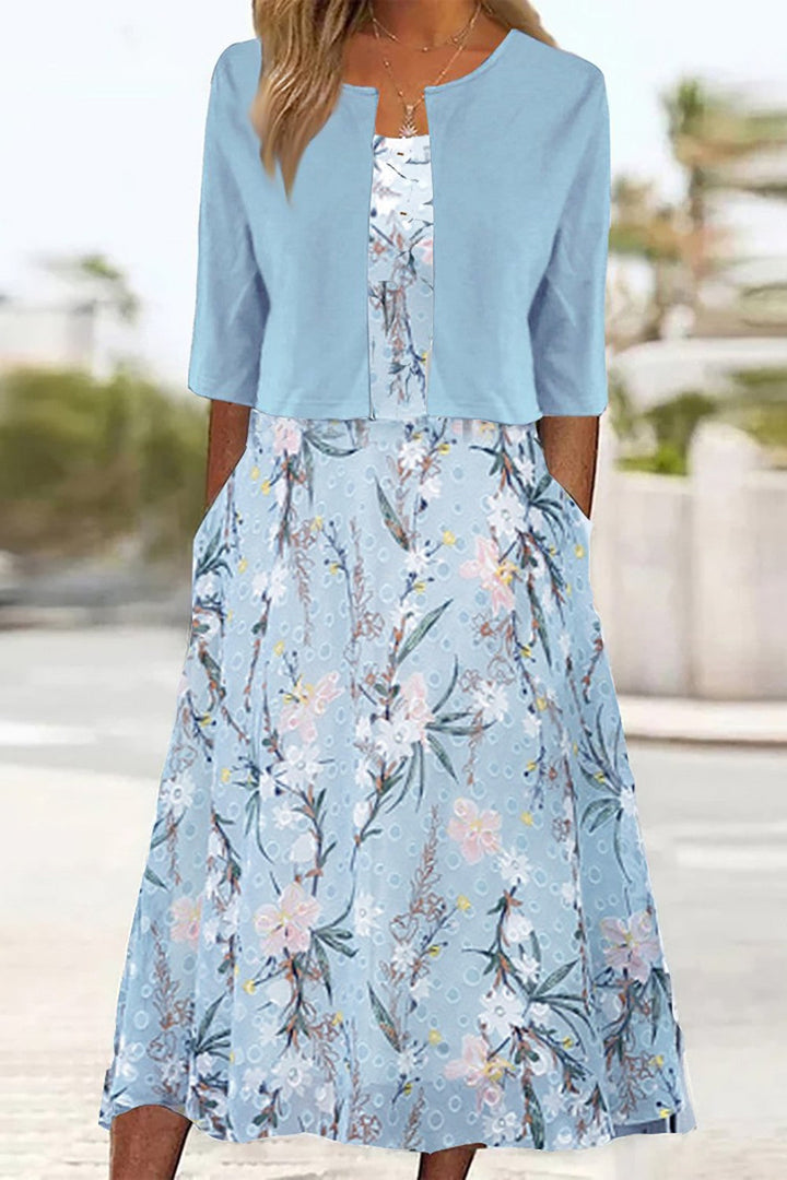 Clémence | Robe Femme Imprimée Faux Deux Pièces