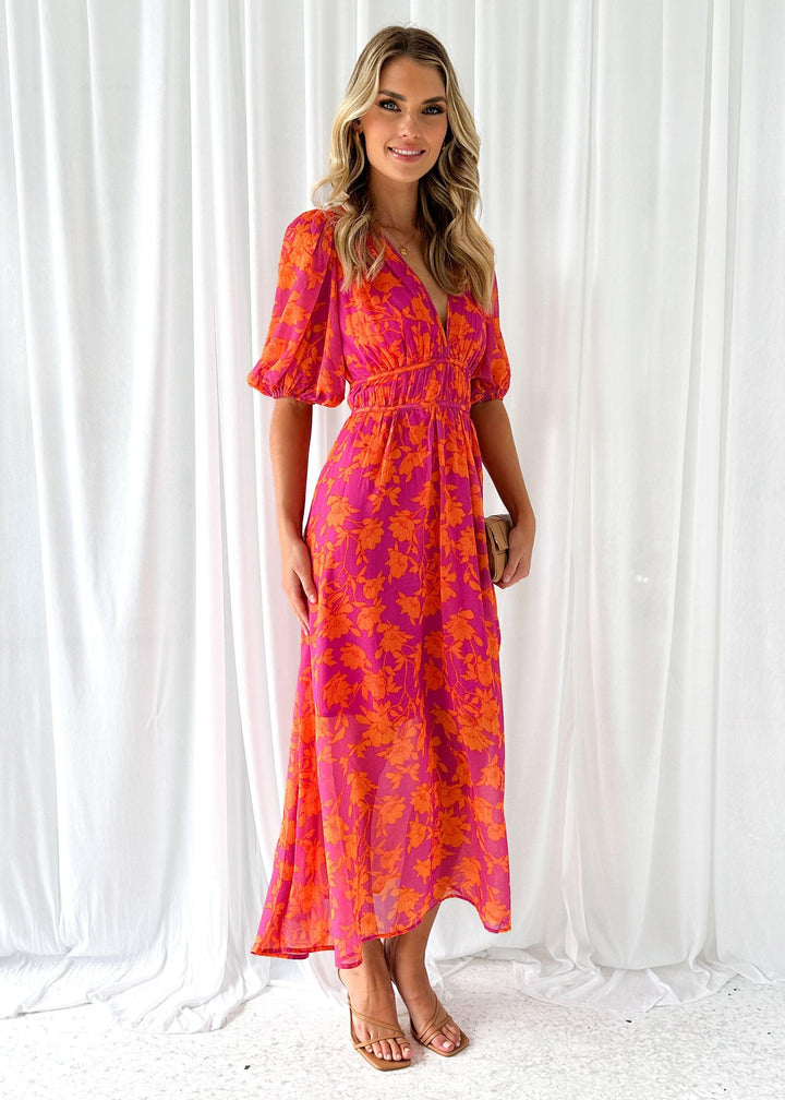 Clémence | Robe Fleurie Col V Femme