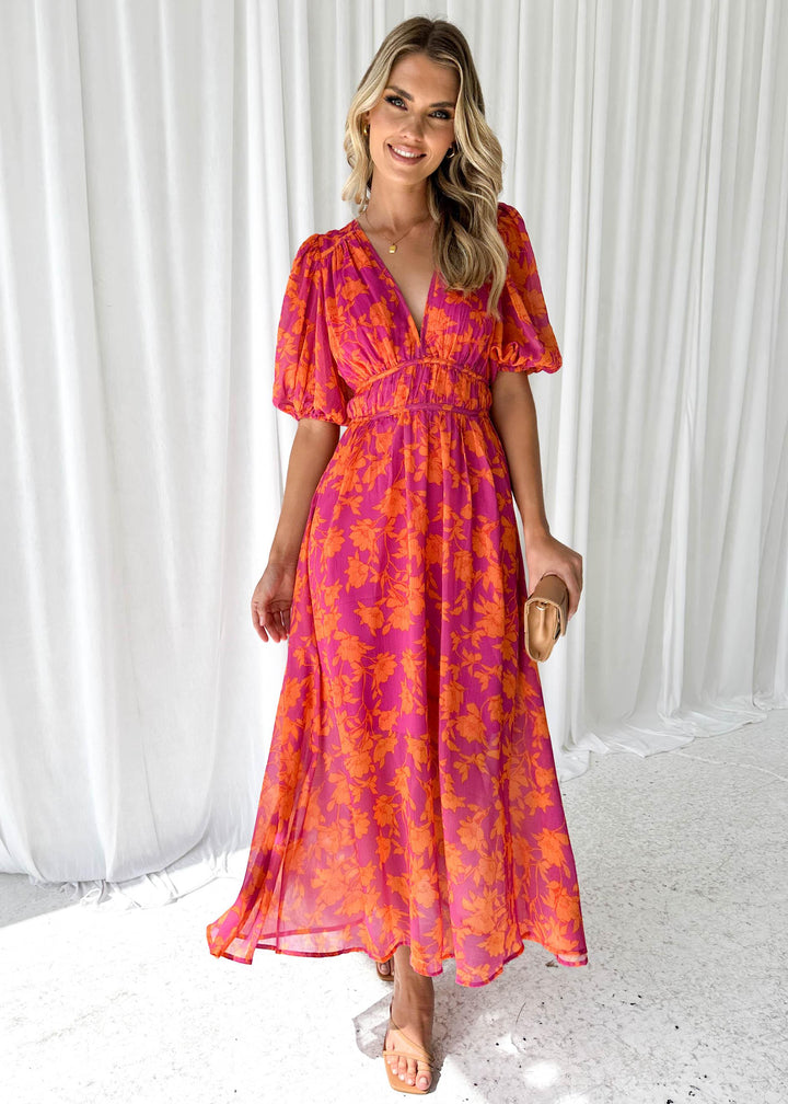 Clémence | Robe Fleurie Col V Femme