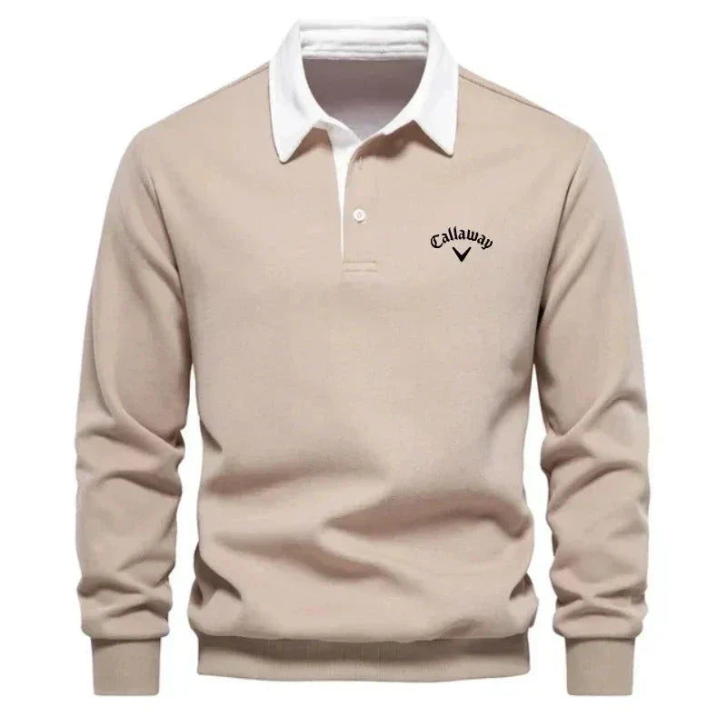 Clément | Polo Sweat Homme Manches Longues Bleu