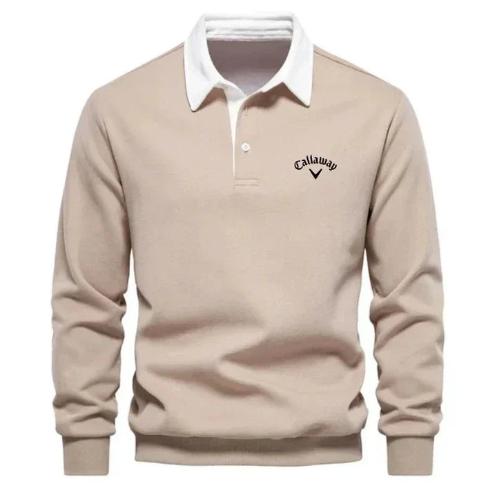 Clément | Polo Sweat Homme Manches Longues Bleu