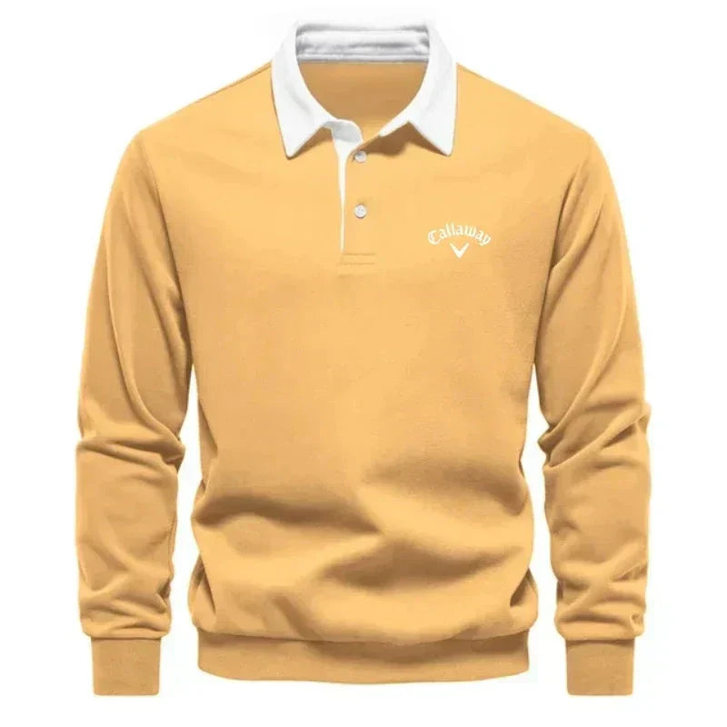Clément | Polo Sweat Homme Manches Longues Bleu