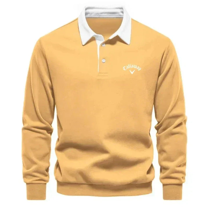 Clément | Polo Sweat Homme Manches Longues Bleu