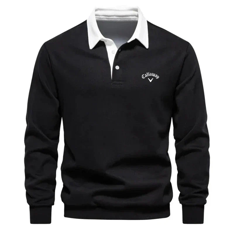 Clément | Polo Sweat Homme Manches Longues Bleu