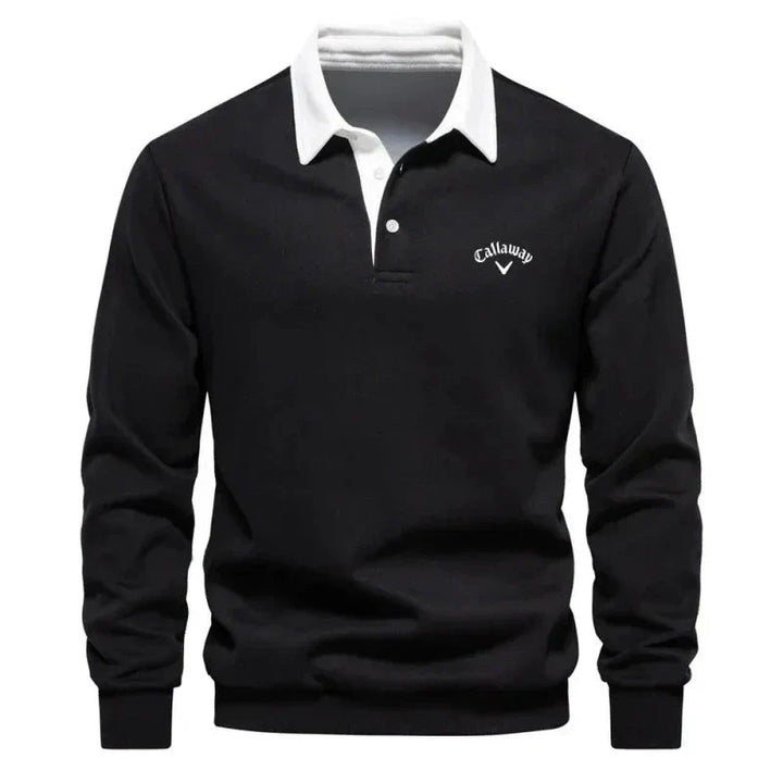 Clément | Polo Sweat Homme Manches Longues Bleu