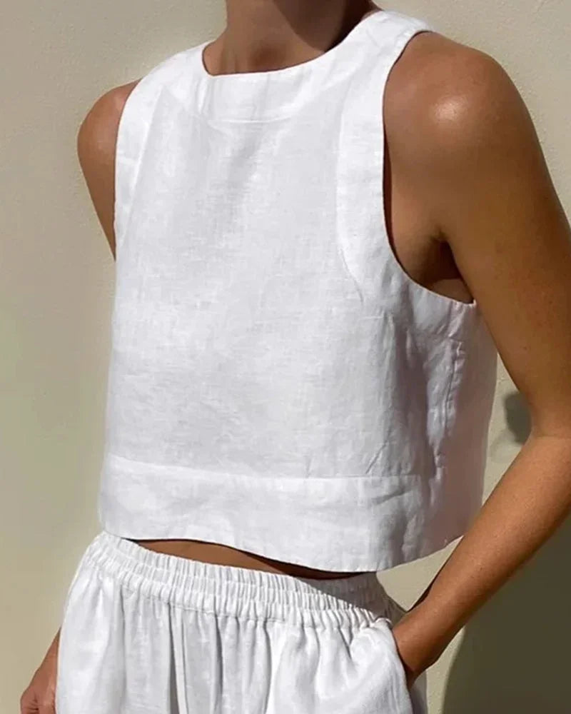 Coralie | Ensemble Crop Top Pantalon Large Femme
