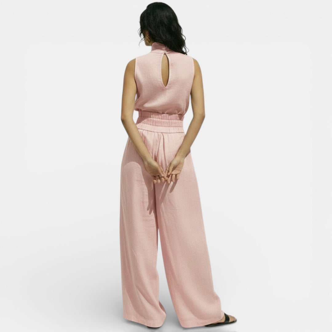 Coralie | Ensemble Pantalon Large Femme Taille Haute