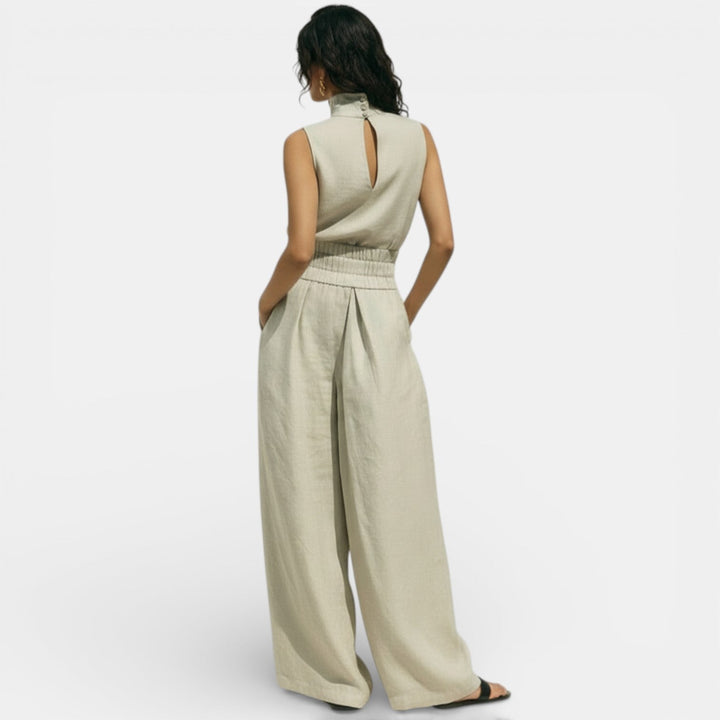 Coralie | Ensemble Pantalon Large Femme Taille Haute