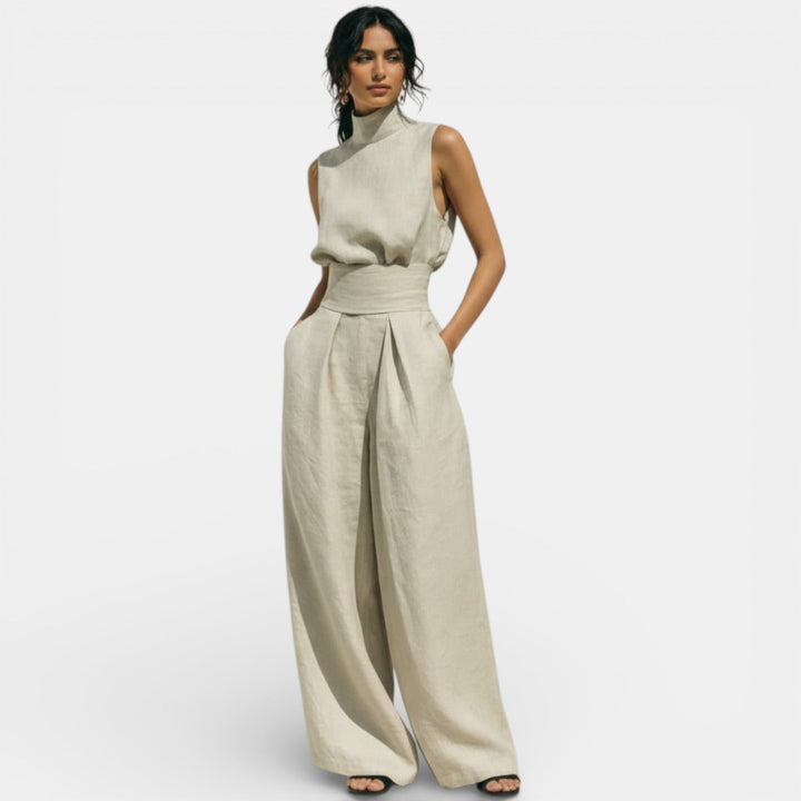 Coralie | Ensemble Pantalon Large Femme Taille Haute