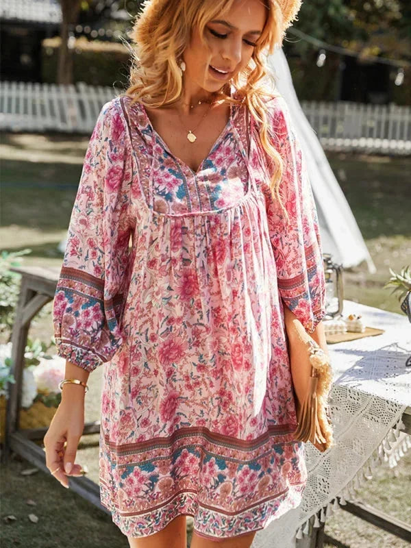 Coralie | Robe Fleurie Femme Bohème Mini