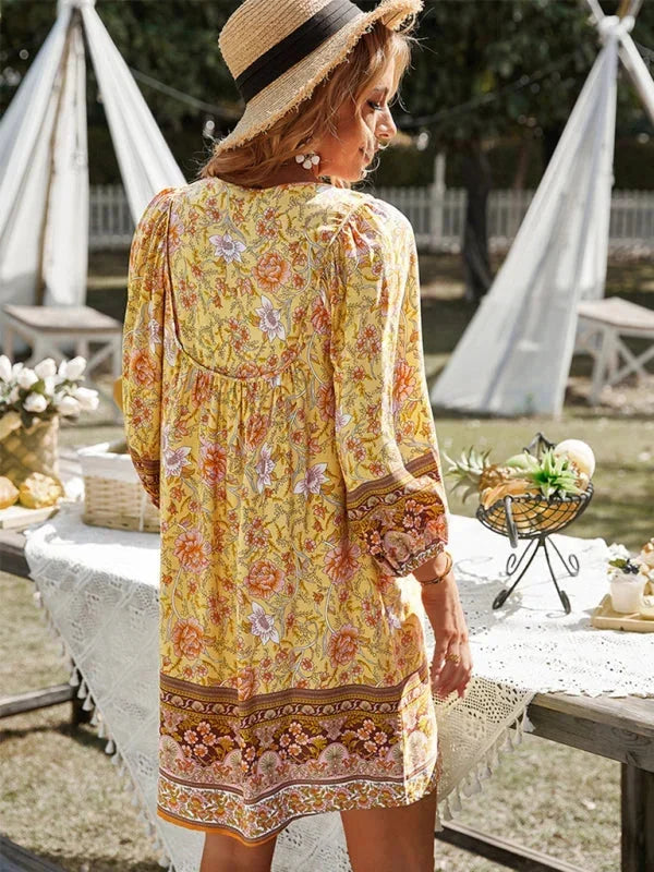 Coralie | Robe Fleurie Femme Bohème Mini