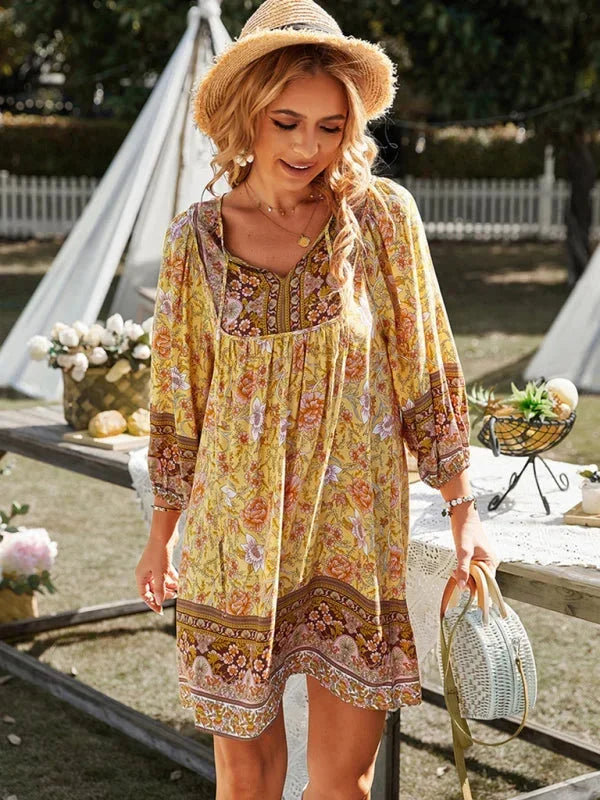 Coralie | Robe Fleurie Femme Bohème Mini