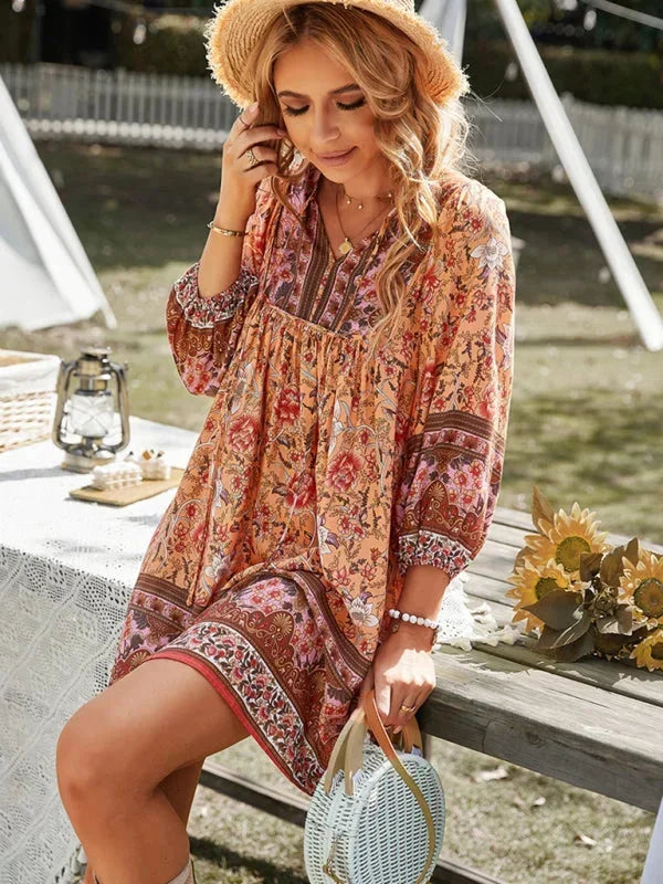Coralie | Robe Fleurie Femme Bohème Mini