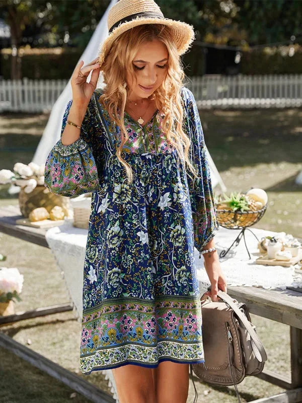 Coralie | Robe Fleurie Femme Bohème Mini