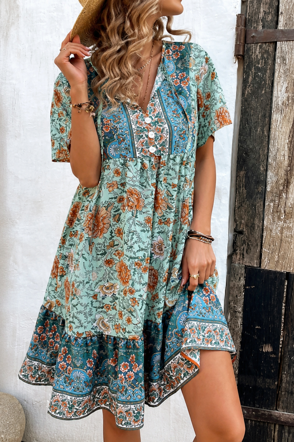 Coralie | Robe Fleurie Femme Bohème Mini