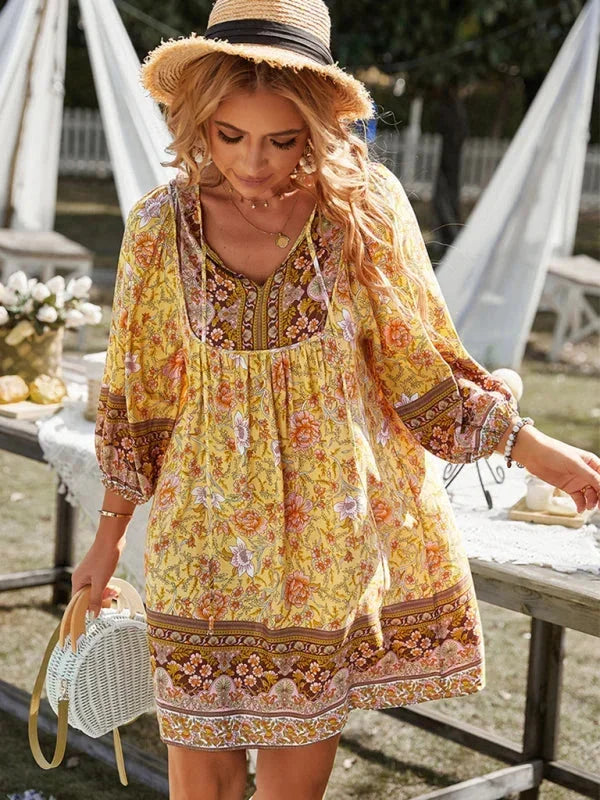 Coralie | Robe Fleurie Femme Bohème Mini