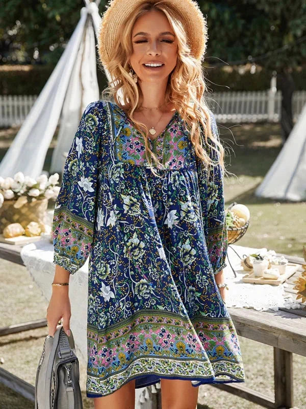 Coralie | Robe Fleurie Femme Bohème Mini