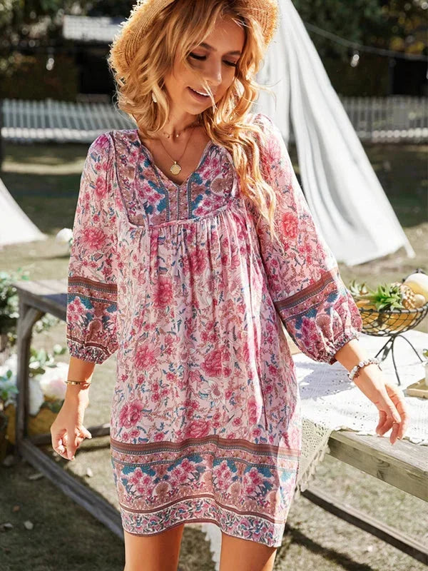 Coralie | Robe Fleurie Femme Bohème Mini