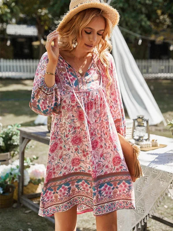 Coralie | Robe Fleurie Femme Bohème Mini