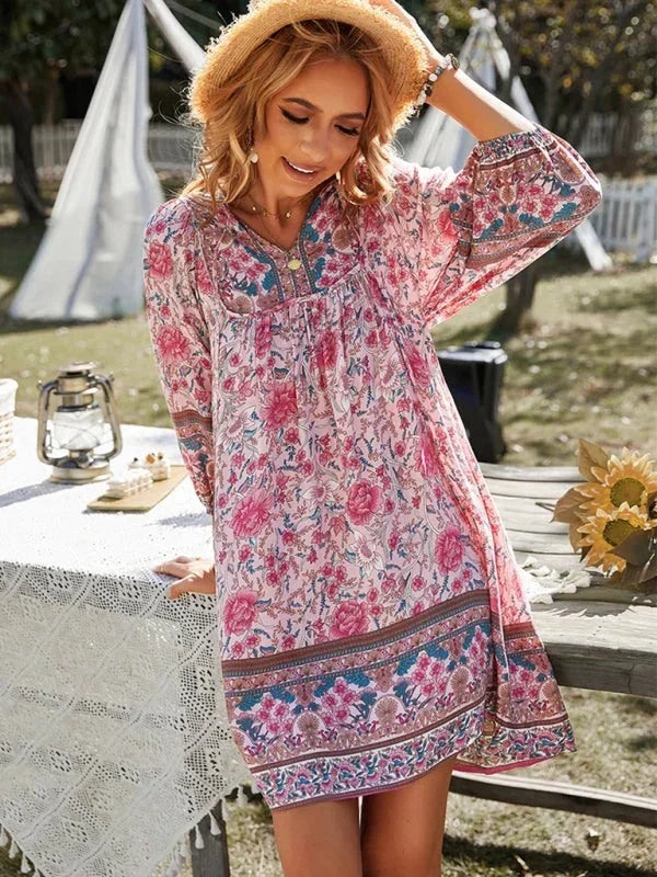 Coralie | Robe Fleurie Femme Bohème Mini