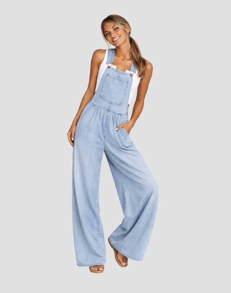 Coralie | Salopette en Jean Femme Jambe Large