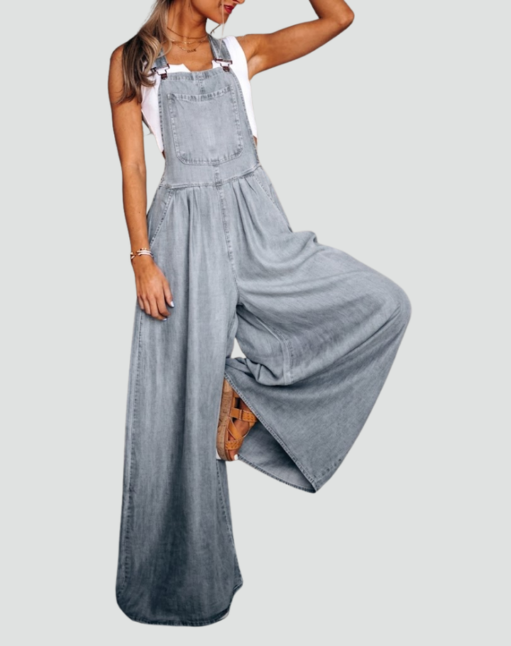Coralie | Salopette en Jean Femme Jambe Large