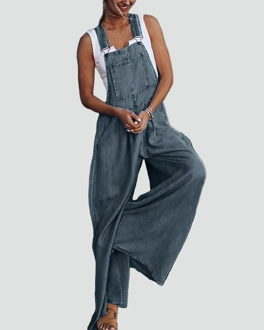 Coralie | Salopette en Jean Femme Jambe Large