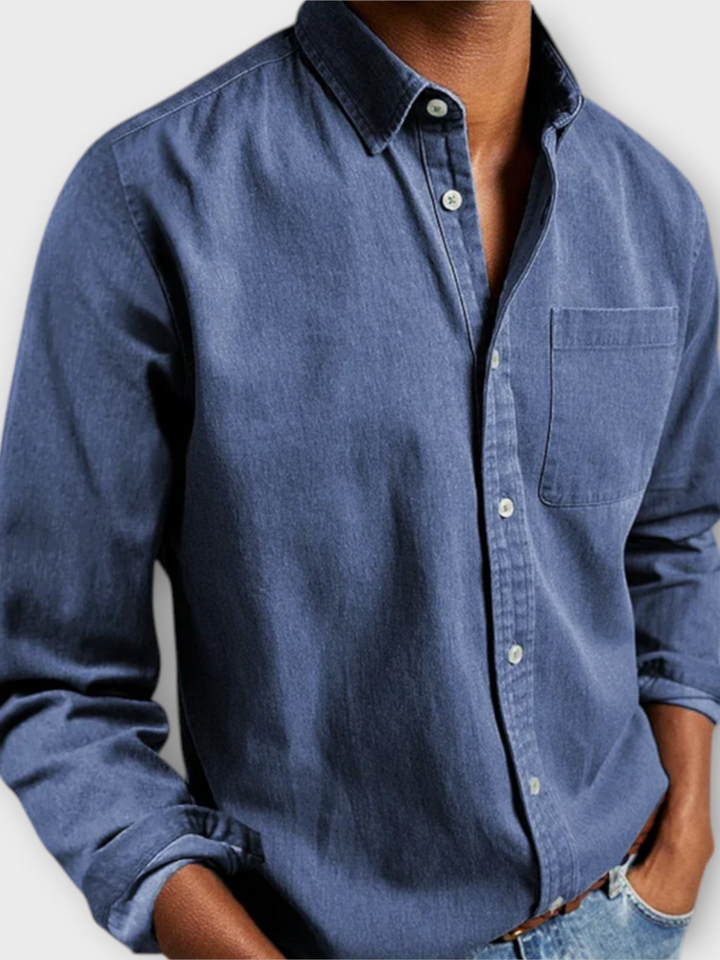 Maxime | Chemise Denim Bleu Marine Homme