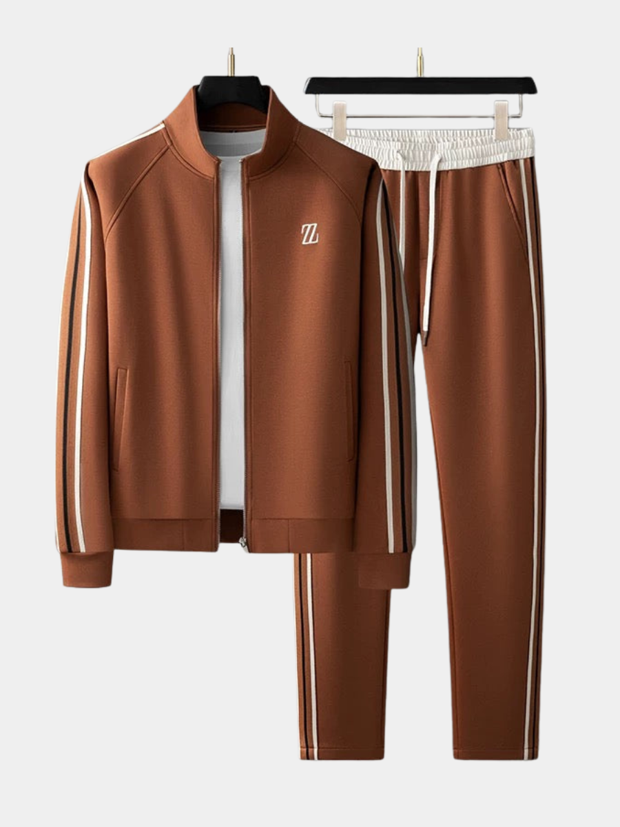 Thomas | Survêtement Col Montant Zippé Marron