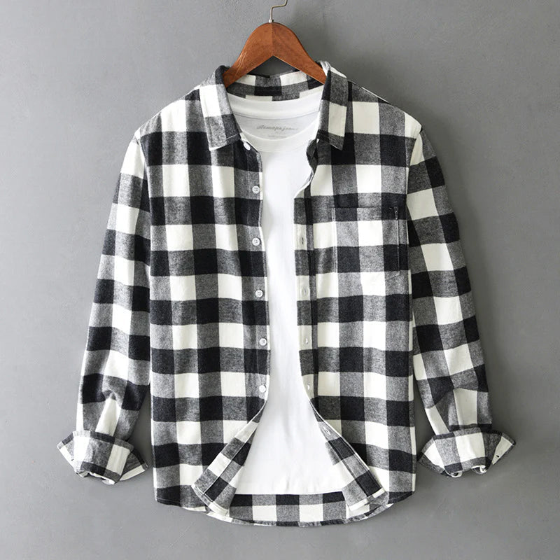 Damien | Chemise Carreaux Manches Longues Homme