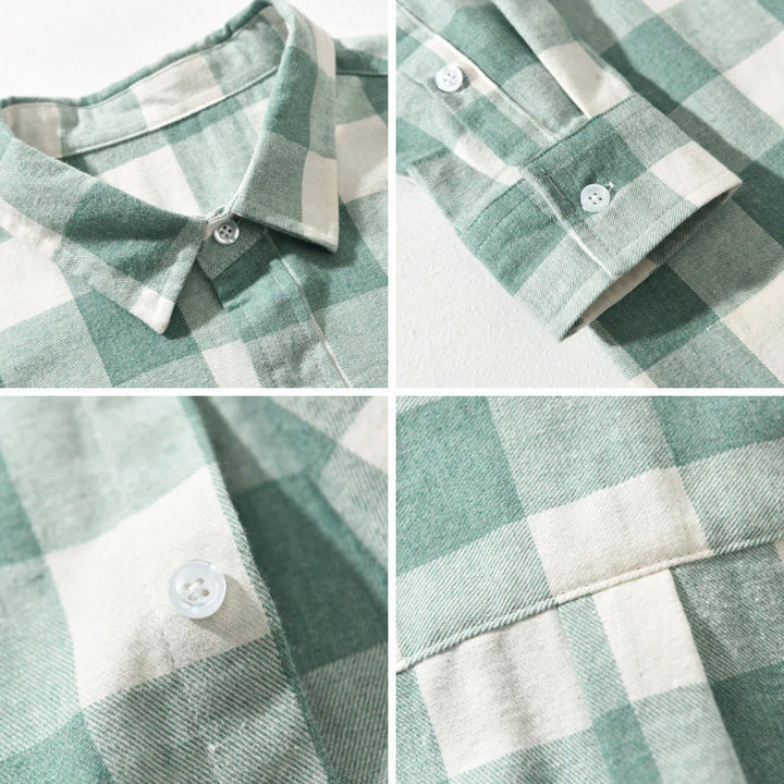 Damien | Chemise Carreaux Manches Longues Homme
